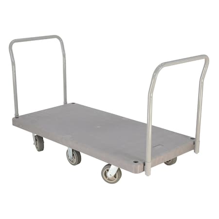 Vestil Plastic Platform Truck 2 Handles 3000 lb 6 Polyurethane Casters PPT-3-62